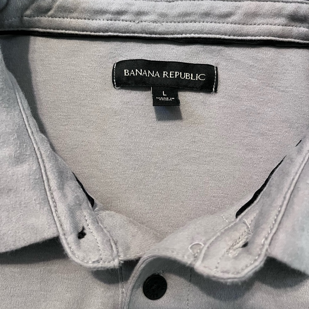 Banana Republic LS Polo Shirt • Gray - Picture 3 of 5